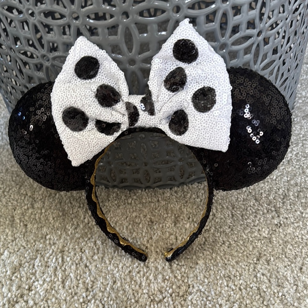 NEW Sequin Polka Dot Mouse Ears Headband